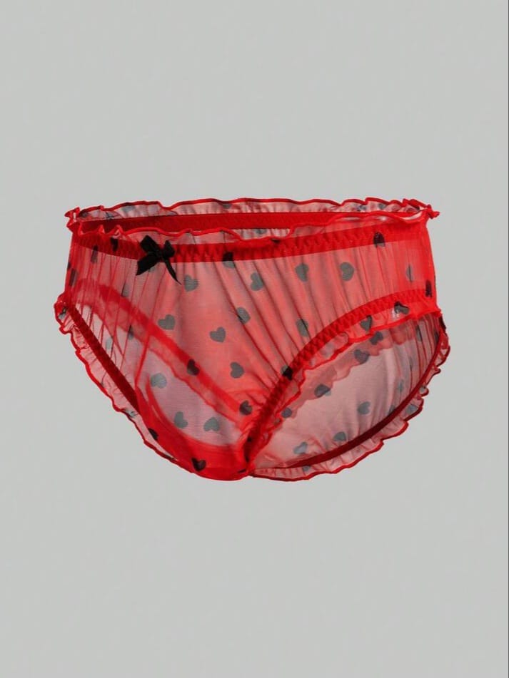 FANDY Men's Heart Pattern Comfortable Briefs Underwear